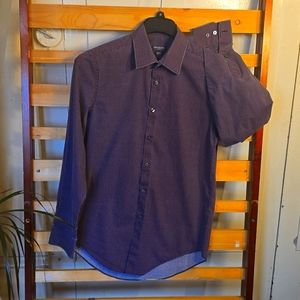 Van Heusen Flex Long Sleeve Button Down Slim Fit Stretch Red White Blue Pattern